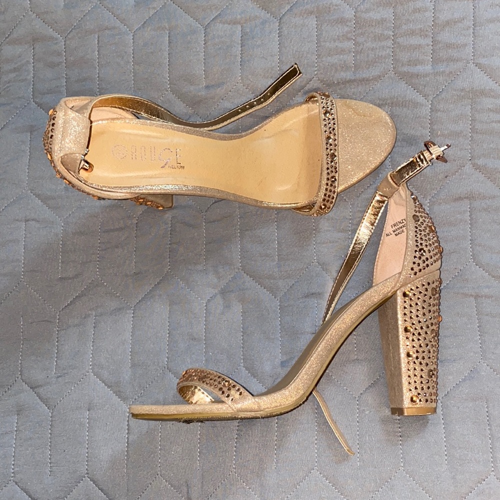 LIKE NEW rose gold prom/pageant heels